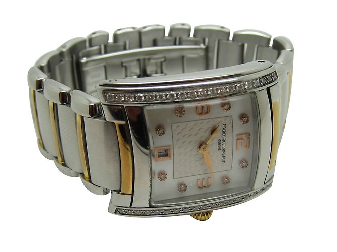 Relógio Frederique Constant com mostrador e caixa de diamantes Dourado - vista 2