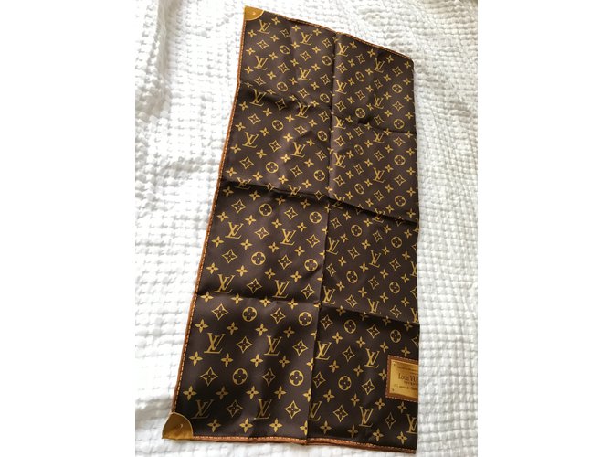 Louis Vuitton Bufandas de seda Castaño - vista 4
