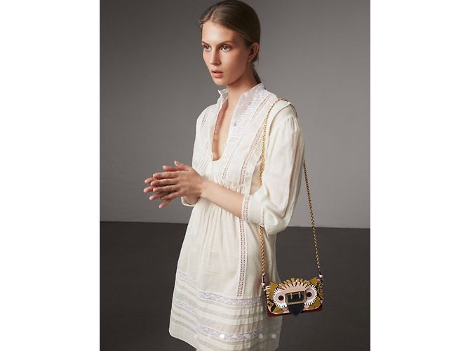 Bolso de mano Burberry Beast Mini Python de piel Multicolor - vista 9
