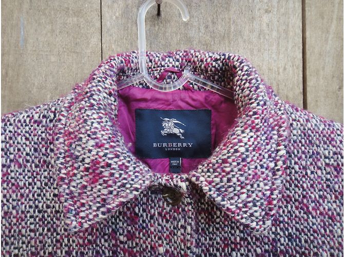 Abrigo Burberry de tweed de lana morado Púrpura - vista 9