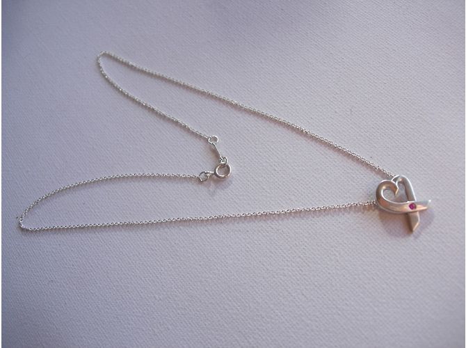Collana Tiffany & Co Loving Heart argento e zaffiro rosa - vista 2