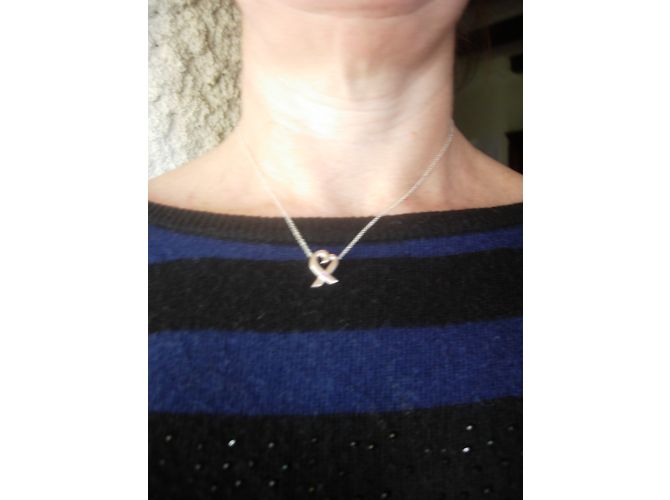 Collana Tiffany & Co Loving Heart argento e zaffiro rosa - vista 3