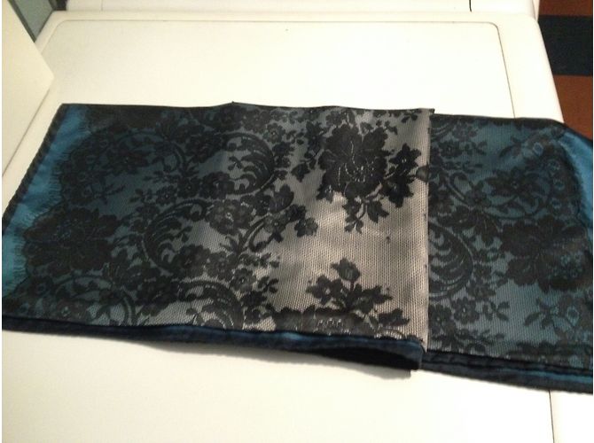 Autre Marque Sciarpa in seta Ungaro blu petrolio 90x90 cm - vista 3