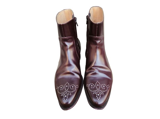Botines Maison Martin Margiela Charol Marrón Oscuro - vista 2