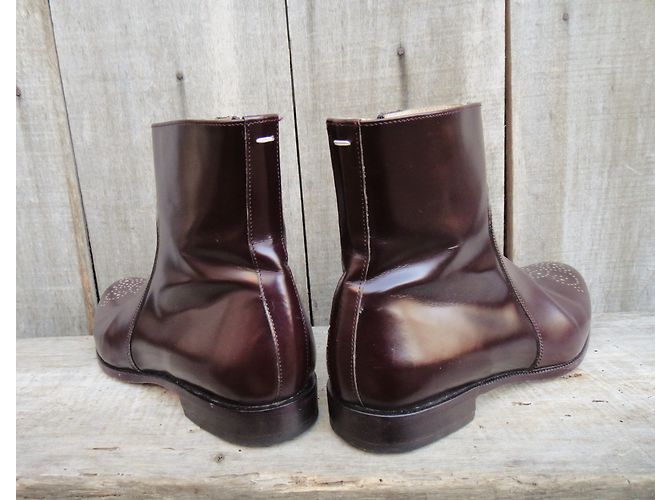 Botines Maison Martin Margiela Charol Marrón Oscuro - vista 5