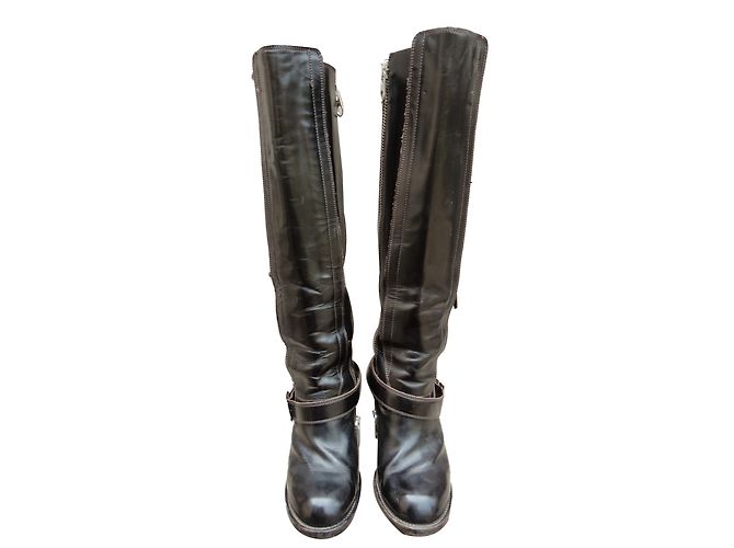 Botas Chloé de charol mate negro - vista 2