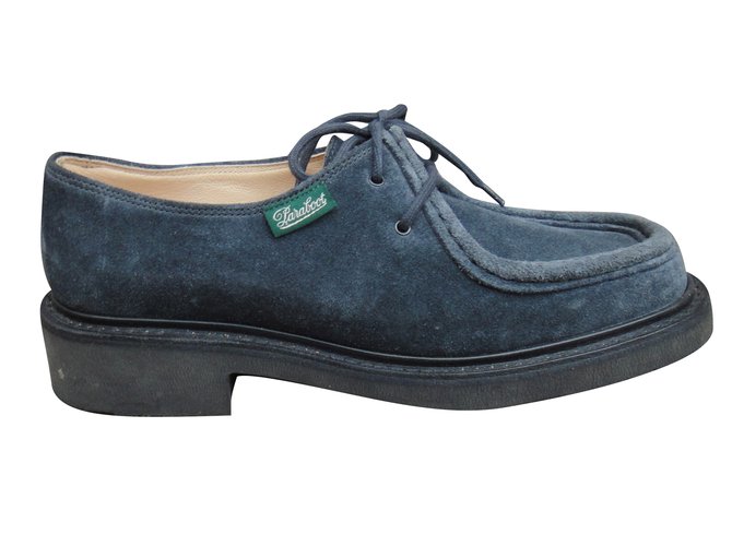 Scarpe Derby Paraboot in scamosciato blu - vista 2