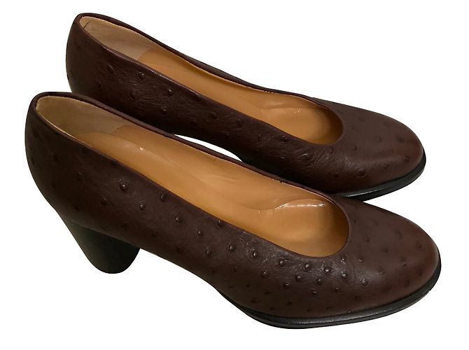 Décolleté Walter Steiger Pelle di struzzo Marrone - vista 2