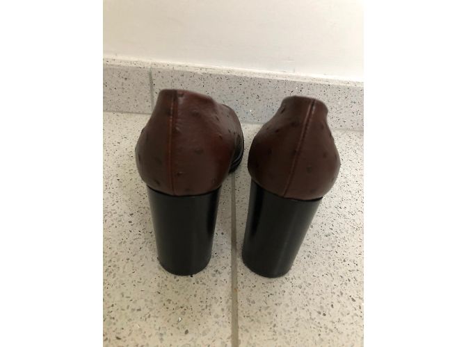 Décolleté Walter Steiger Pelle di struzzo Marrone - vista 3