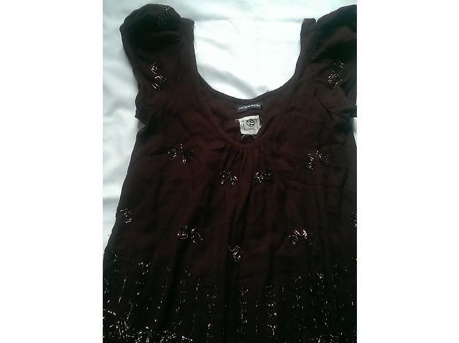 Camicetta Antik Batik Senza Maniche con Perline Bordeaux Bordò - vista 6