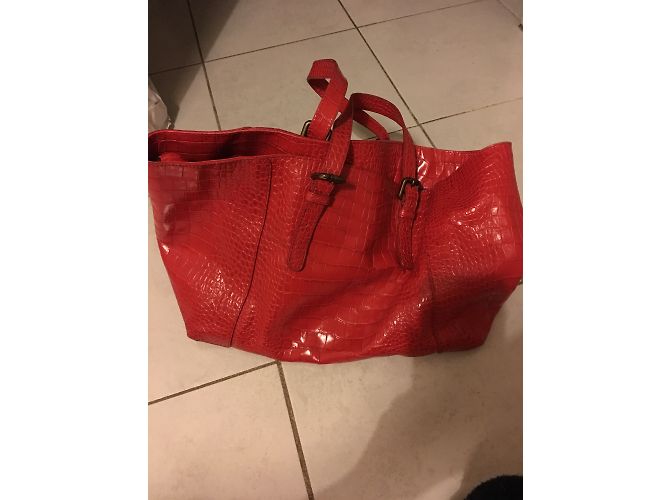 Borsa a mano Gerard Darel Simple Bag Croco in pelle rossa Rosso - vista 3