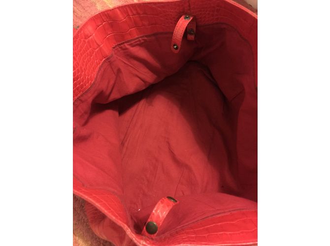Borsa a mano Gerard Darel Simple Bag Croco in pelle rossa Rosso - vista 4