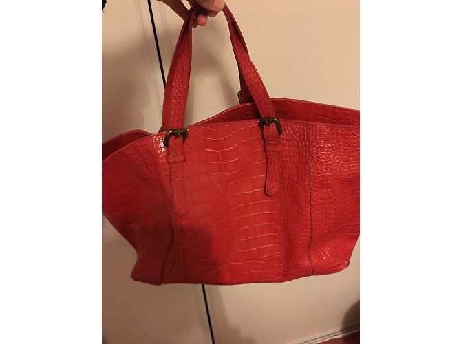 Borsa a mano Gerard Darel Simple Bag Croco in pelle rossa Rosso - vista 6
