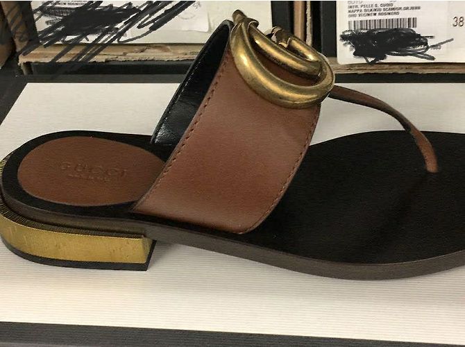 Infradito in pelle Gucci - vista 3