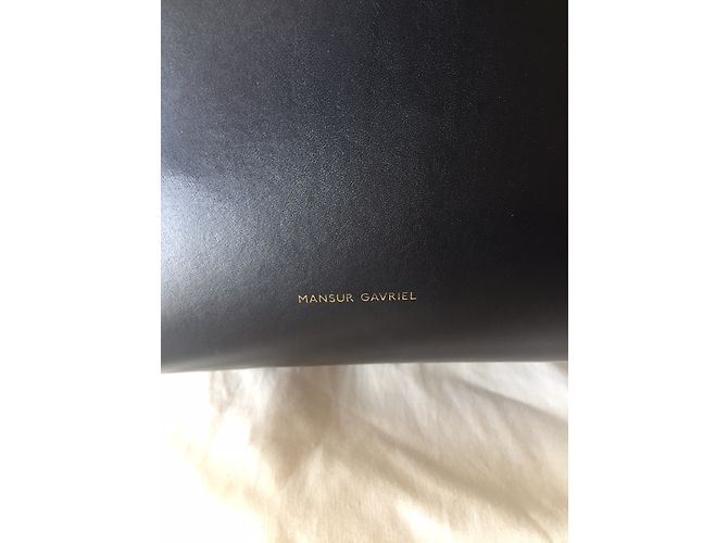 Borsa a secchiello Mansur Gavriel GM nera in pelle Nero - vista 3