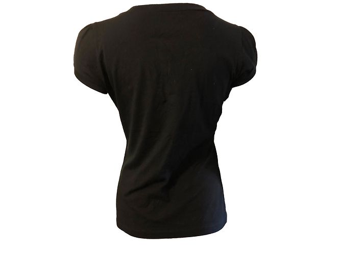 T-shirt Moschino nera in cotone con motivo strass Nero - vista 2