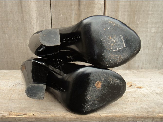 Botines de Punta Abierta Givenchy Negro Charol - vista 7