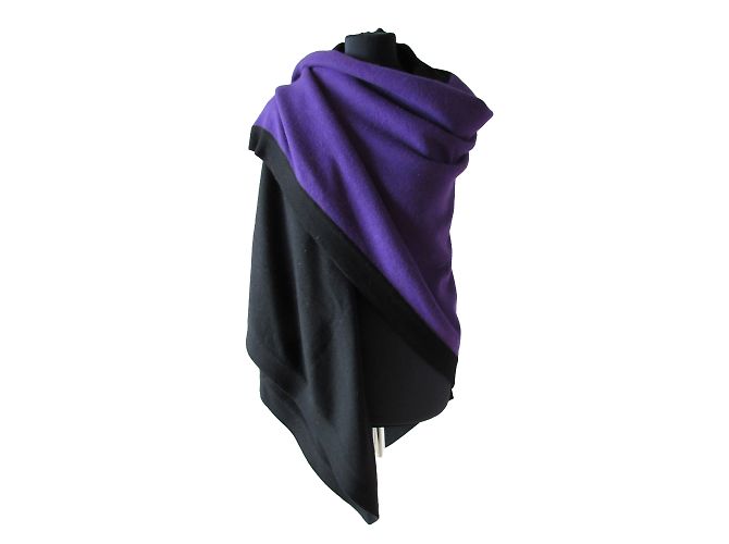 Chanel Lenços de seda Preto Roxo - vista 2