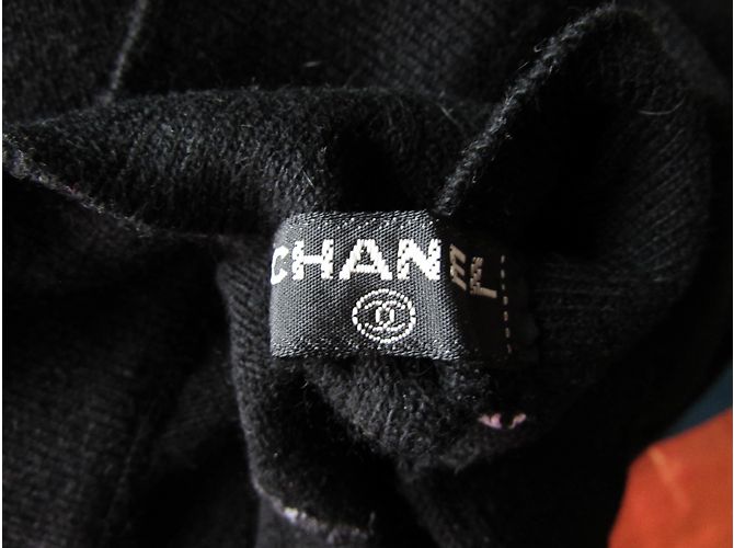 Chanel Lenços de seda Preto Roxo - vista 5