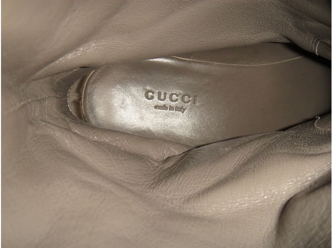 Botines Gucci Gris Ante con Hebilla de Bambú - vista 3