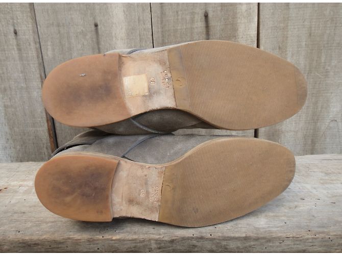 Botines Gucci Gris Ante con Hebilla de Bambú - vista 7