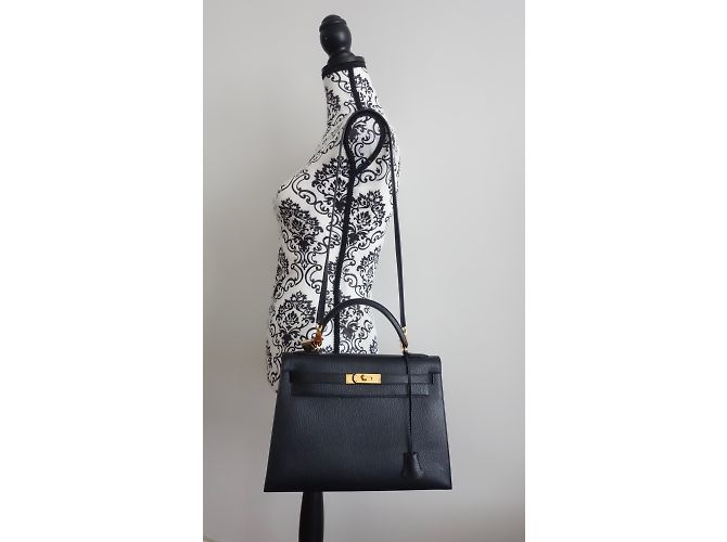 Hermès hermes kelly 32 Pelle nera Nero - vista 4
