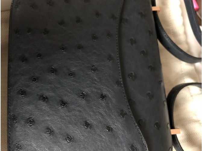 Hermès Constance Mini Pelle di struzzo Blu Indigo - vista 2