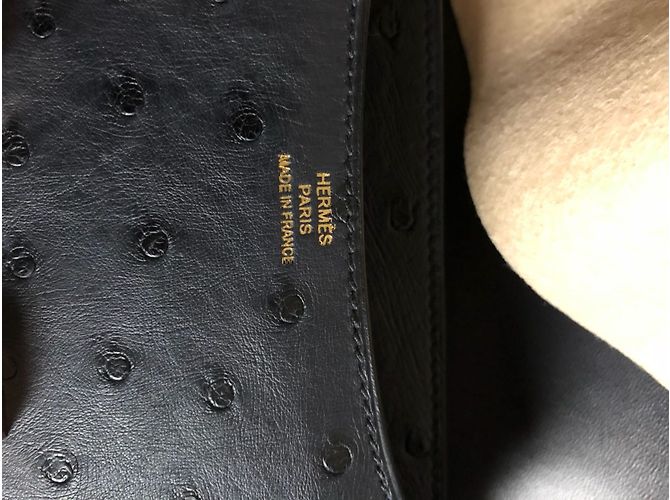 Hermès Constance Mini Pelle di struzzo Blu Indigo - vista 3