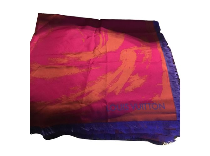Pañuelo Louis Vuitton de seda naranja - vista 2