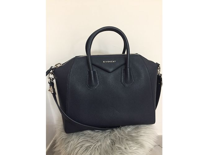 Borsa a mano Givenchy Antigona in pelle blu - vista 3
