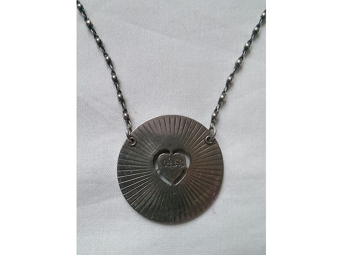 Collana Gas con Medaglione e Cuore in Strass Swarovski Argento - vista 4