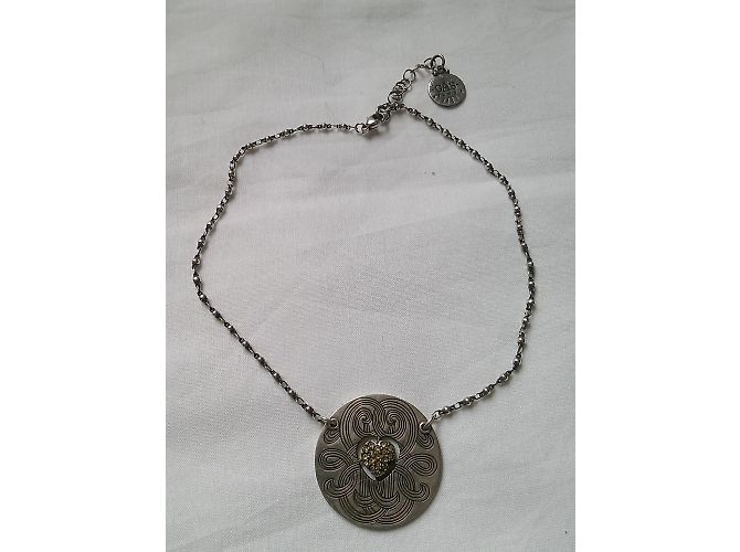 Collana Gas con Medaglione e Cuore in Strass Swarovski Argento - vista 7