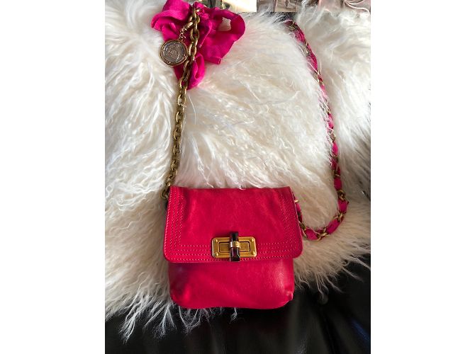 Mini borsa Lanvin Happy in pelle rosa - vista 3