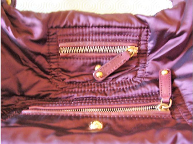 Borsa Hobo Tod's Blueberry Rosso Scuro in Tessuto Bordò - vista 3