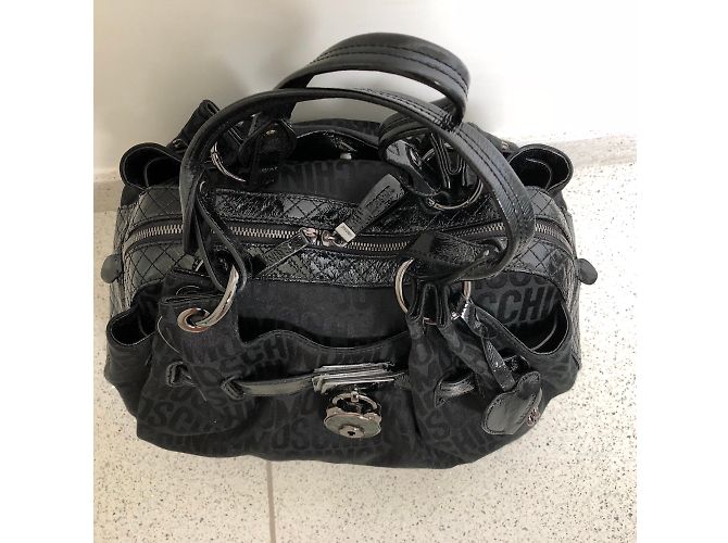 Borsa Love Moschino nera in tela Nero - vista 4