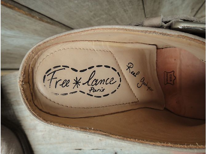 Sabots Free Lance en cuir beige 36 - vue 4
