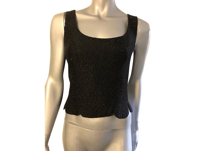 Autre Marque Set Giacca Nera Glitterata e Top Senza Maniche Christie Street Nero - vista 2