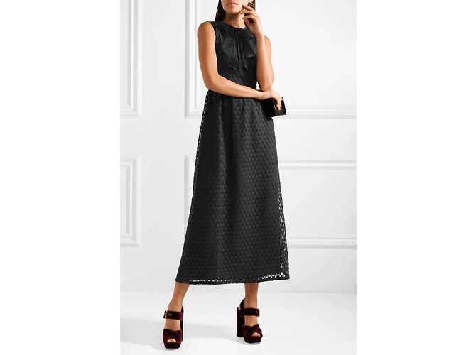 Red Valentino Point d'esprit Spitzenkleid schwarz - Ansicht 3