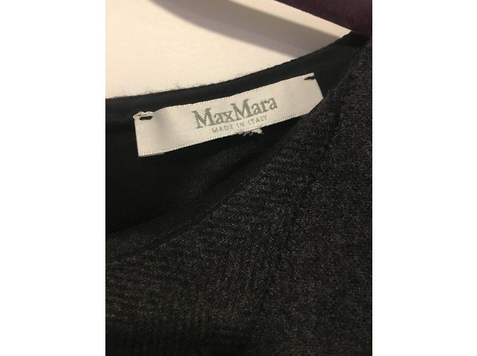 Max Mara Wollkleid Dunkelgrau Anthrazitgrau - Ansicht 2