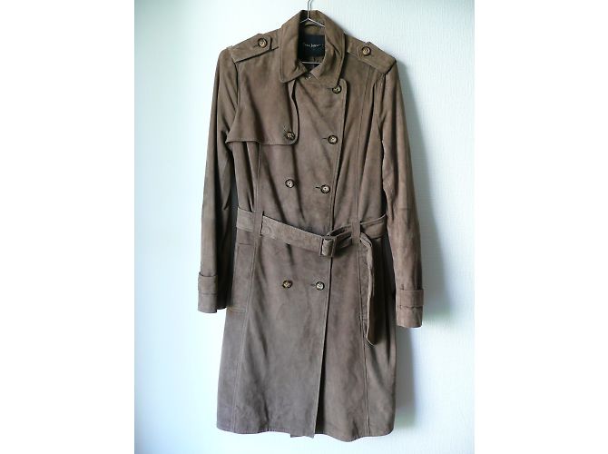 Tara Jarmon gabardina de terciopelo de cabra marrón Castaño - vista 3