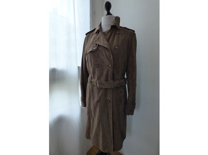 Tara Jarmon gabardina de terciopelo de cabra marrón Castaño - vista 4