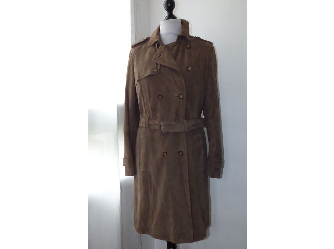 Tara Jarmon gabardina de terciopelo de cabra marrón Castaño - vista 5