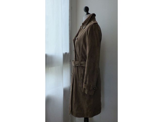 Tara Jarmon gabardina de terciopelo de cabra marrón Castaño - vista 7