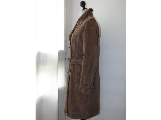 Tara Jarmon gabardina de terciopelo de cabra marrón Castaño - vista 8