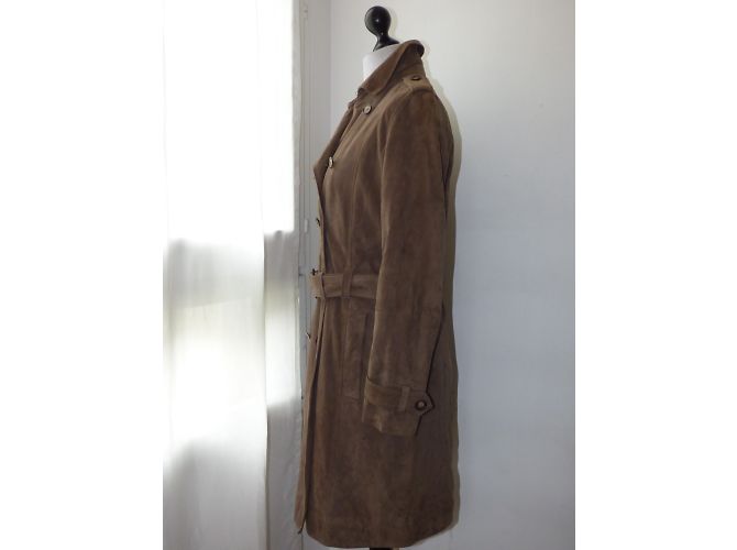 Tara Jarmon gabardina de terciopelo de cabra marrón Castaño - vista 9