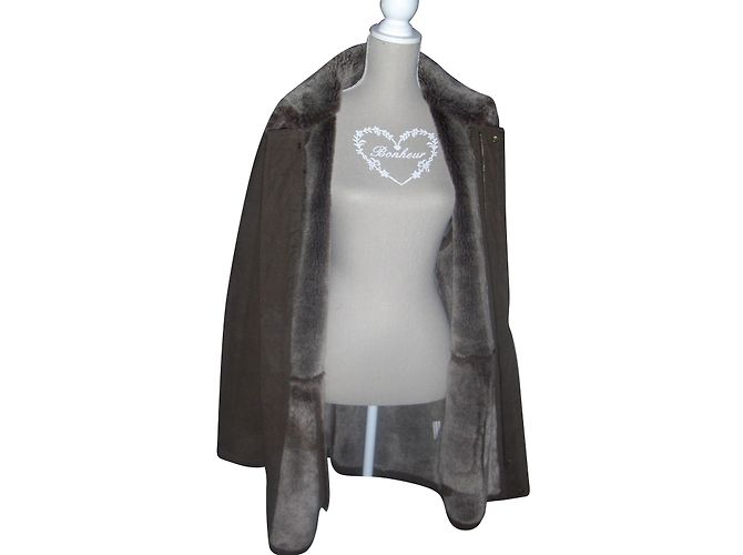 Autre Marque Brown Polyester Coat Size M - view 2