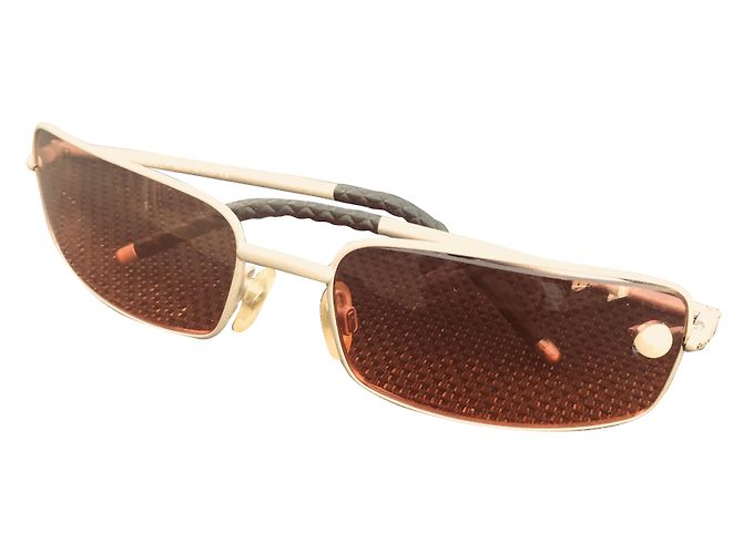 Chanel Sonnenbrille Silber Grau aus Glas mit Perle - Ansicht 2