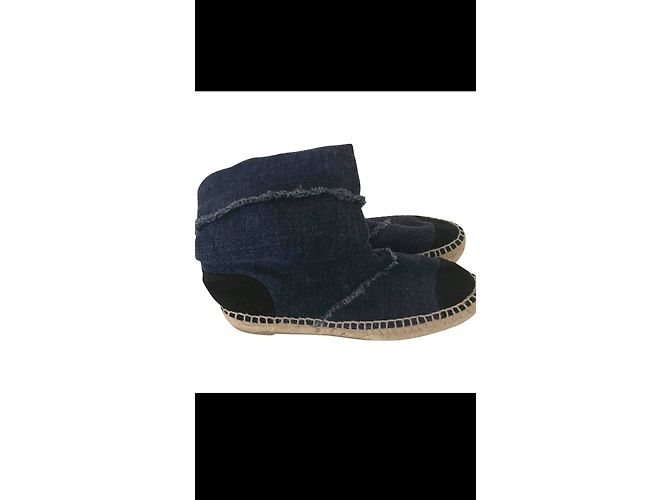 Espadrillas Chanel in denim blu taglia 36 - vista 2
