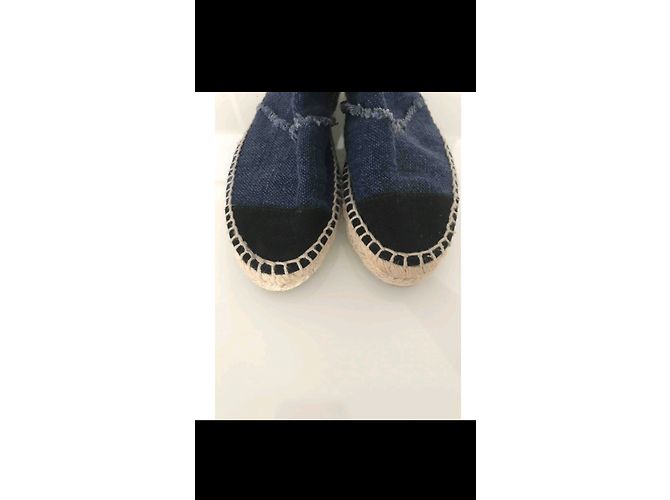 Espadrillas Chanel in denim blu taglia 36 - vista 4