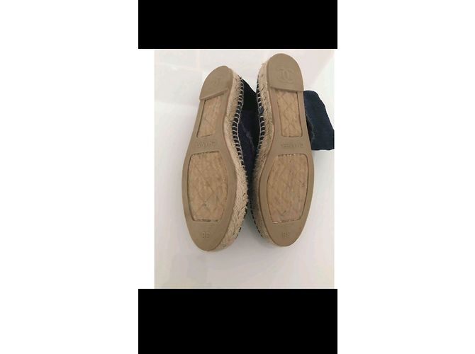 Espadrillas Chanel in denim blu taglia 36 - vista 5